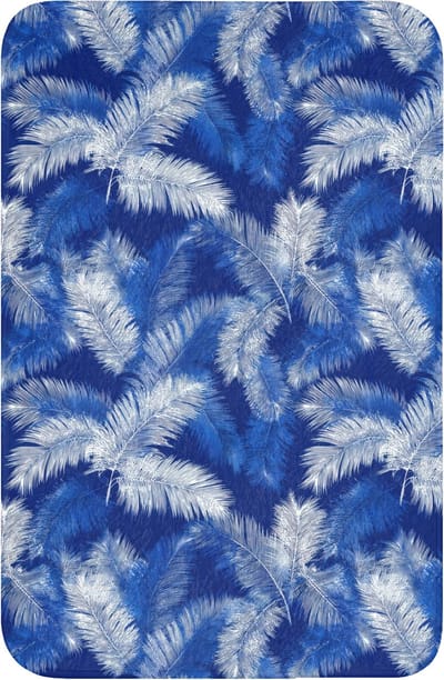 WC mat 40x60 cm - Antislip - Palmblad - Patroon - Blauw - Toiletmat - Vloermat - Douchemat - Toilet tapijt - Toiletmatten