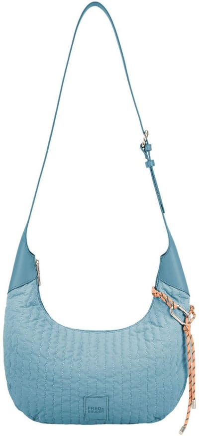 FREDsBRUDER schoudertas Just Flow Collection Round Hobo Bag Powder Blue Lichtblauw
