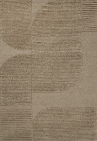 Rugsman RES Vloerkleed - 160 x 230 cm - Groen - Rechthoekig - Wol - Woonkamer, Eetkamer, Slaapkamer - Geometrisch - Modern