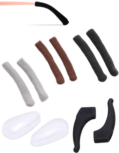 Dailygoods- Oorkussens Antislip - Gebreide Oorkussens - Bril Accessoires - 3 Paar - Inclusief Oorhaken - Comfortabele Pasvorm - Brilaccessoires