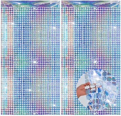 Allecto - Glittergordijn - Metallic feestgordijnen - Zilveren Lametta