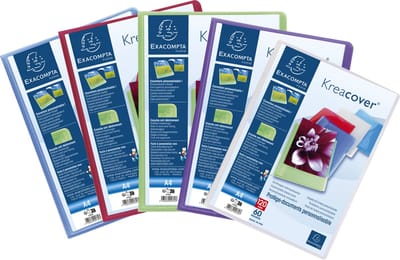 Exacompta 10x Kreacover® Chromaline Personaliseerbare showalbums PP met vaste rug - 60 tassen - 120 zichten - A4 - Geassorteerd - 5769E