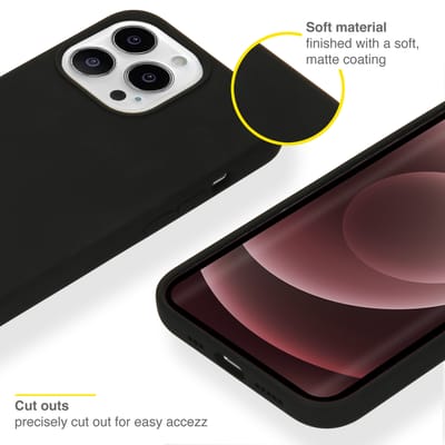 Accezz Hoesje - Geschikt voor Apple iPhone 13 Pro Max - Liquid Silicone Backcover - Zwart