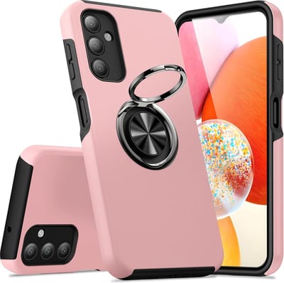 Telefoonhoesje Met Vingerring & Magneet voor Telefoohouders - Hoesje Geschikt voor: Samsung Galaxy A13 5G / A04s - Anti-drop harde cover - Roze