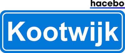 Hacebo - Plaatsnaam Sticker - 29x10 CM - Kootwijk sticker - Verkeersborden sticker - grappige cadeaus - Kootwijk