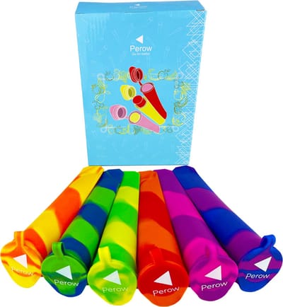 Perow ijsvormpjes Calippo - 6 Stuks - BPA en Chemicaliën Vrij Silicone IJshouder - IJs Vorm Makers - IJslolly