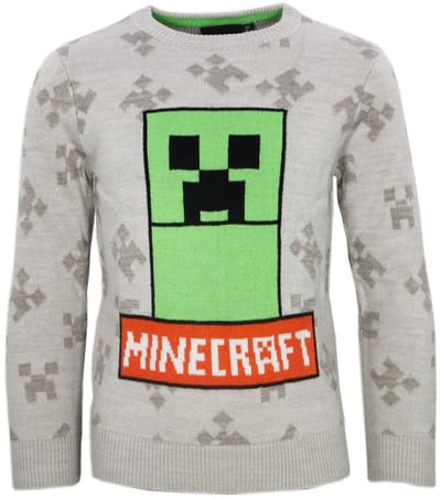 Minecraft Grey gebreide kindertrui 6 jaar