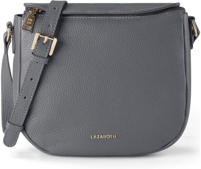 Lazarotti Leren Schoudertas Bologna Leather Nola-13 Grey Grijs