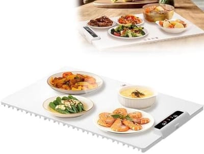 Voedselverwarmer Elektrisch - Warmhoudbak Siliconen - Buffet Warm Houden - Instelbare Temperatuur - 60x38 cm Paneel - Zwart