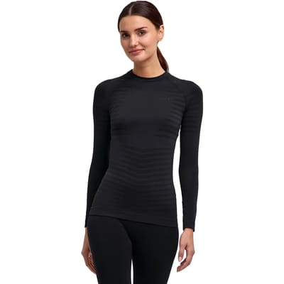 FALKE Maximum Warm Round Neck sneldrogend functioneel materiaal functioneel shirt met lange mouwen dames zwart - maat XS