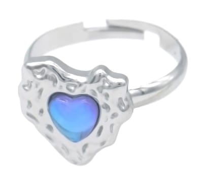 Ring – sieraad – accessoire – RVS – stainless steel – one size - zilverkleurig – hartje - liefde - cadeau – geschenk – cadeau – feest – feestdagen – valentijn – cadeau