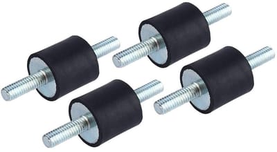 Dailygoods- Trillingsdemper 4 Stuks - Rubberen Dempers 20x20mm - Tapeind - Scheursterkte >45N/mm - Demping voor Apparatuur - Stabiliteit onder Krachten - Dempingselement