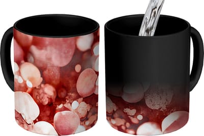 Magische Mok - Foto op Warmte Mokken - Koffiemok - Abstract - Glitter - Roze - Luxe - Magic Mok - Beker - 350 ML - Theemok