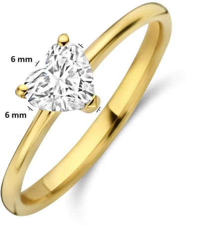 14K Geelgouden Hart Ring met Lab Grown Diamant 0.50 ct 4035251 – F VS