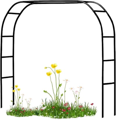 Metalen Tuinboog - Bruiloft Arch - Tuindecoratie - Roestbestendige Coating - B180 x H220 cm - Zwart