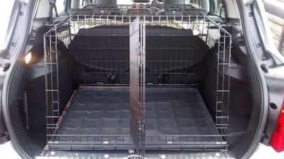 Schuine Hondenkooi voor Stationwagen Kofferbak - 38 Inch Reiskrat met Dubbele Deuren