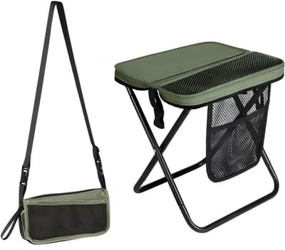 Draagbare Vouwstoel voor Kamperen, Outdoor Activiteiten, Compacte Stoel voor Vissen en Reizen - 31 cm, Groen