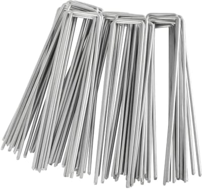 Verzinkte Antiroest Grondankers 150x25 mm - Ø3 mm Staaldraad - Voor Bevestiging van Onkruidvlies en Netten (100 Stuks)