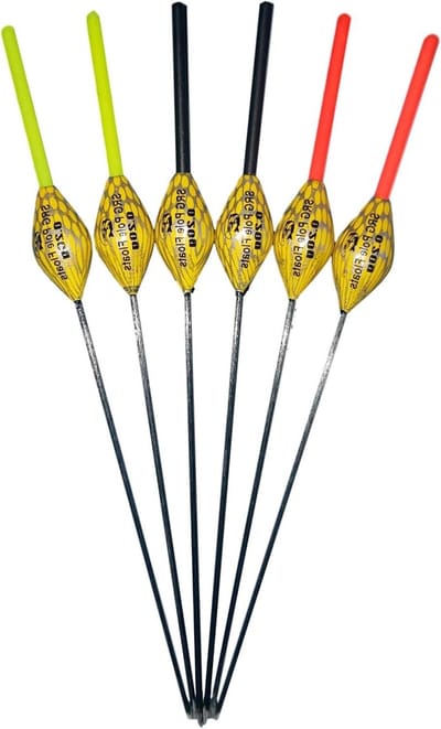 Dobbers Visgerei - Vlotters Vissen - Vissen Met Hengel - Glasvezel Steel - 6 x 0.2g - Geel