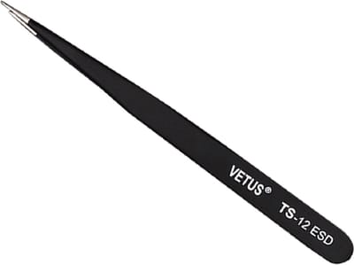 Vetus - wimper pincet ESD-12 - zwart - tweezer - pincet - wimperextensions