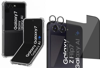 Hoesje geschikt voor Samsung Galaxy Z Flip 7 - Privacy Screenprotector Volledig Dekkend Glas & Camera Protector - Shockproof Transparant