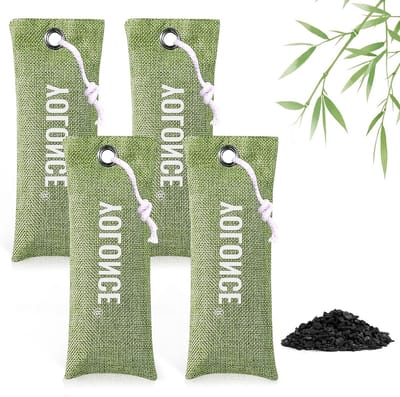 SnelShoppen - 4 Zakjes Actieve Bamboe Koolzak, Geurabsorberende Actieve Koolzakken voor Schoenen, Luchtverfrisser, Snelle Absorptie, Ideaal voor Thuis