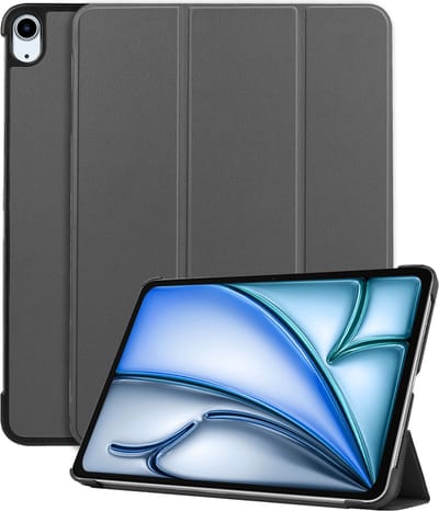 Hoesje - Geschikt voor Apple iPad Air (2024/2025/2026) - 11 inch - Dun & Stevig - Hardcover Book Case - Trifold Bookcase Hoes - Hard Cover - Tablethoes - Grijs