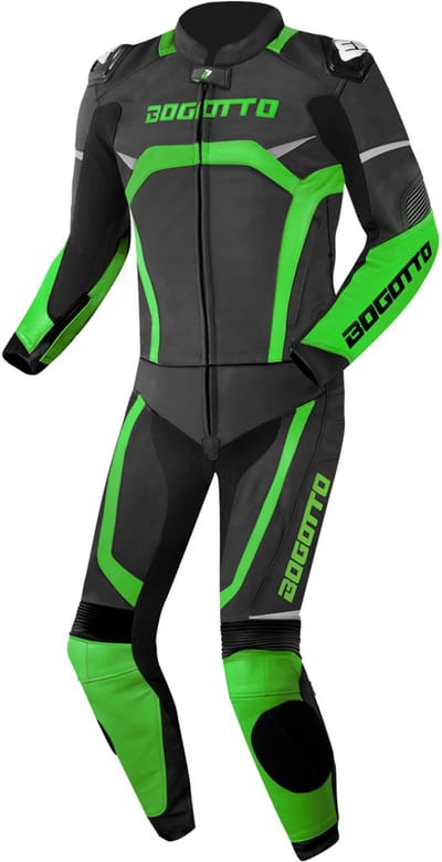Bogotto Misano Zwart Groen 2-Delig Motorpak - Racepak