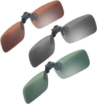 Zonnebril Clips - Overzet Zonnebril - Veilig Rijden - Flip-up Lens - 3 Stuks - Mix Kleur
