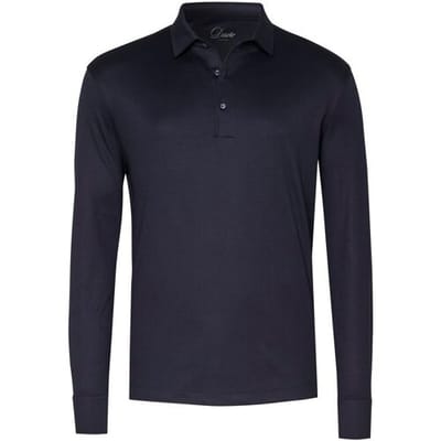 Desoto Luxury Polo Luxury Two-Ply Cotton Uni Color Longsleeve Galaxy Blue / male