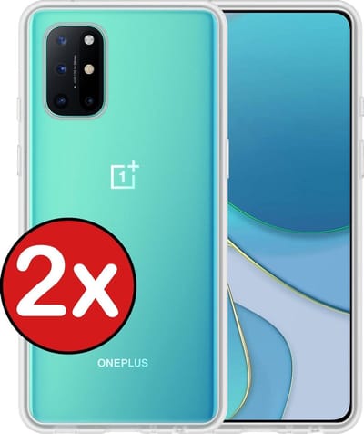 Hoesje - 2 Stuks - Geschikt voor OnePlus 8T - Sterk & Shockproof - Telefoonhoes - Back Cover - Case Siliconen - Telefoon Hoes - Transparant