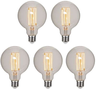 5-Pack Star Trading G95 Globelamp - E27 - 3.8W - Dimbaar - Super Warm Wit - 1800K