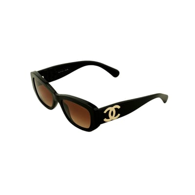 Chanel Side Letter Onregelmatige Vorm Zonnebril Dames zonnebril Zwart CH5493C622S5 Box+Shopping Bag (Random Style)