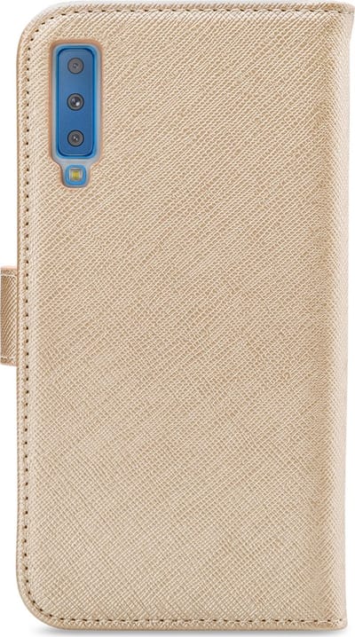 My Style Telefoonhoesje geschikt voor Samsung Galaxy A7 (2018) Hoesje | My Style Flex Wallet Bookcase Portemonnee | Pasjeshouder voor 3 Pasjes | Telefoonhoesje voor Pinpas / OV Kaart / Rijbewijs - Goud