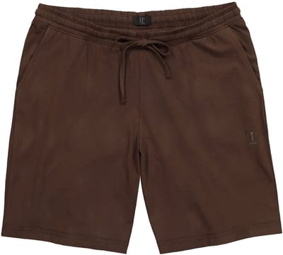 JP 1880 - Heren - Pyjamabroek loungewear shorts elastische band - Donkerbruin - Maat XXL