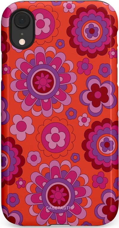 Casetastic Hoesje Geschikt voor Apple iPhone Xr - Stijlvolle Beschermende Duo-layer Case - Retro warmte