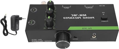 Phono Voorversterker - Platen Speler Versterker - Muziek Luisteren - Drie Band EQ - Mini Formaat - Zwart