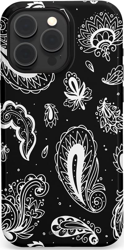 Casetastic Hoesje Geschikt voor Apple iPhone 15 Pro Max Magsafe - Stijlvolle Beschermende Duo-layer Case - Paisley pracht