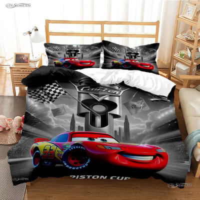 Pixar Mcqueen Auto Alle Seizoenen Dekbedovertrek Dekbed Beddengoed Sets Zachte Dekbedhoes En Kussenslopen Enkel/Dubbel/Queen/King AU King(245*210cm)3pcs