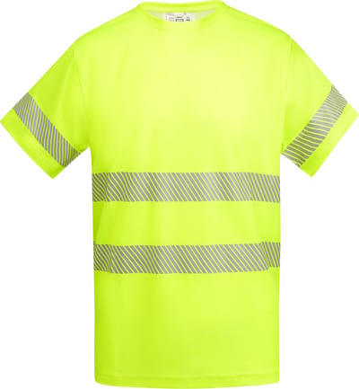 2 Pack Technisch hoog zichtbaar / High Visability T-shirt met korte mouwen Geel model Tauri merk Roly maat S