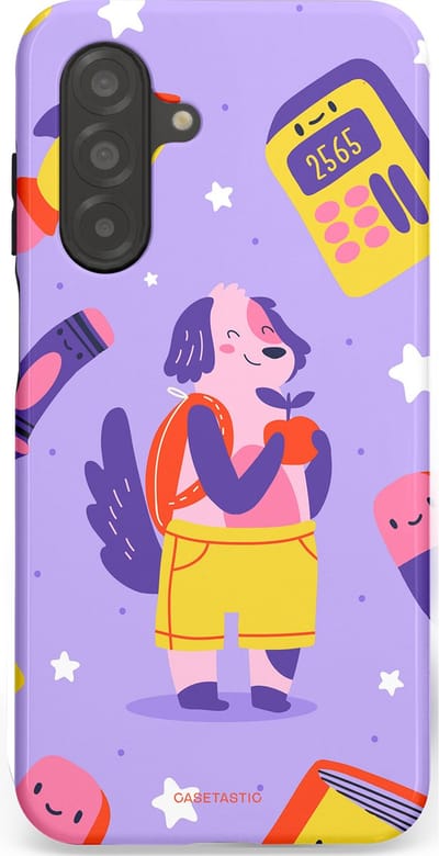 Casetastic hoesje geschikt voor Samsung Galaxy A26 - Dubbellaagse bescherming - Tussen boeken en sterren - Fashion Case - Lavendel Geel
