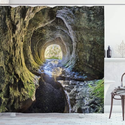 ABAKUHAUS Douchgordijn Grijs – Stof 175x200 cm – Waterafstotend