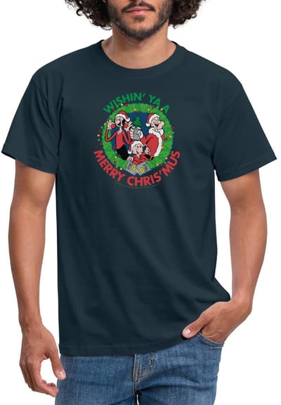 Popeye Wishin' Ya A Merry Christmas T-Shirt Heren