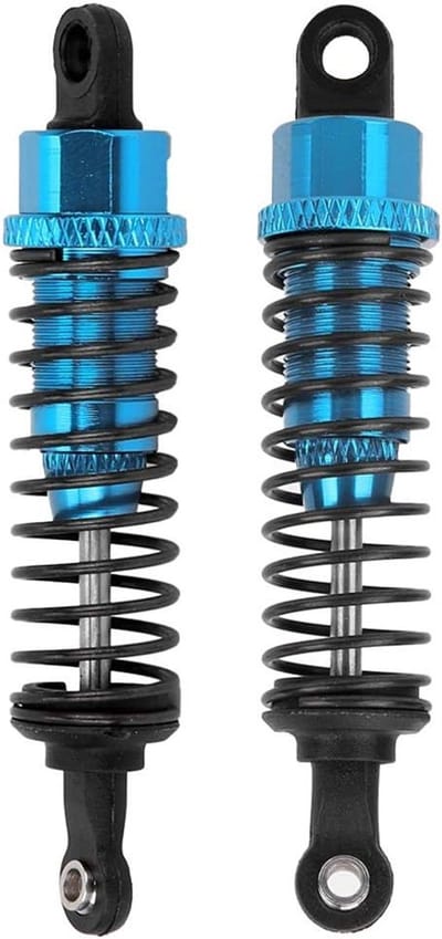 Schokdempers voor 1:16 RC Auto - 2 Stuks, 70mm Metaal, Verbeterde Stabiliteit en Prestaties, Blauw