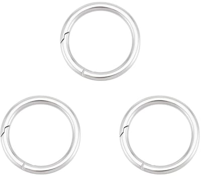 Dailygoody - Roestvrijstalen Veerringen - Klikveer en Karabijnhaak - Perfect voor Sleutelhangers - 35 x 3,5 mm - Handig voor Tas en Schouderriem - Set