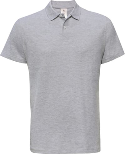Unisex Polo 'ID.001' Heather Grijs merk B&C Collectie maat S