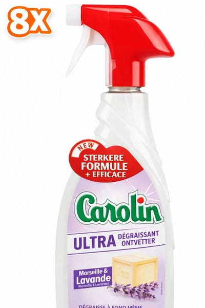 8 x Carolin - Keukenreiniger - Spray - Ultra Degreaser - Marseille & Lavande - 650ml