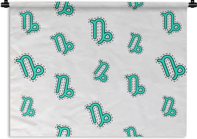 Wandkleed - Wanddoek - Steenbok - Design - Astrologie - 60x45 cm - Wandtapijt