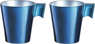 Luminarc Espresso kopje - Set van 4x stuks - donkerblauw - keramiek - 80 ml - koffiekopje bekers