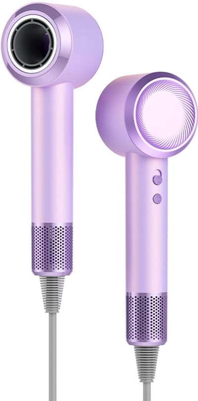 Bladloze high-speed haardroger - G2 paars - 110.000 tpm borstelloze motor - voor thuis en salon - enkel concentratormondstuk